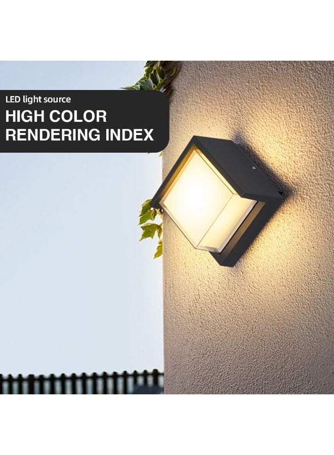 المفتاحة طقم إضاءة جدارية LED من قطعتين - مصباح جداري COB بقوة 18 واط، قابل للرفع والخفض | مصباح جداري داخلي وخارجي مقاوم للماء بإضاءة بيضاء دافئة | مصباح جداري مربع عصري من الألومنيوم للممرات والشرفات وغرف النوم | تيار متردد 220-240 فولت - Image 3